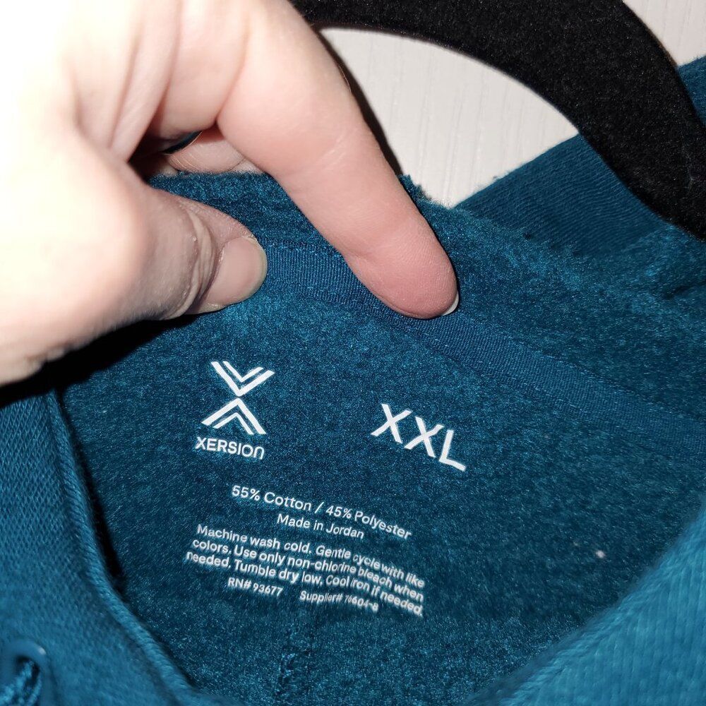 Dark Teal soft fleece cropped hoodie XXL - Picture 4 of 4